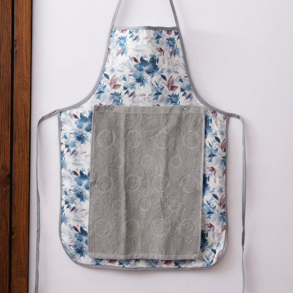 Kitchen Waterproof Apron With Snap-on Towel