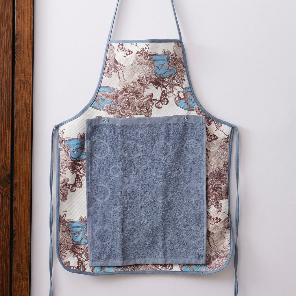 Kitchen Waterproof Apron With Snap-on Towel