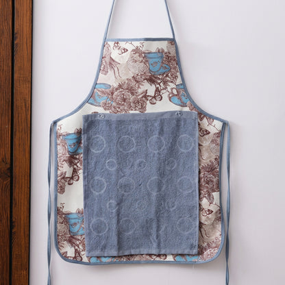 Kitchen Waterproof Apron With Snap-on Towel