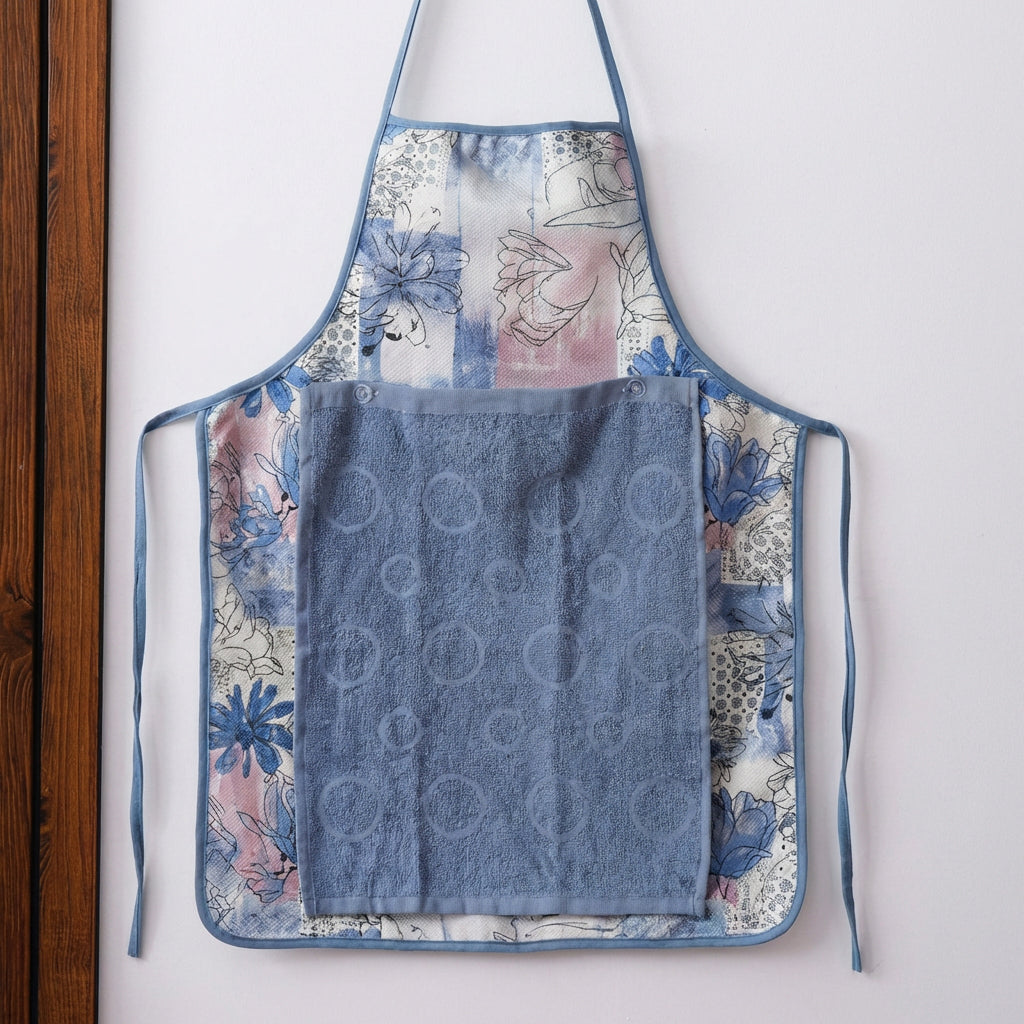 Kitchen Waterproof Apron With Snap-on Towel