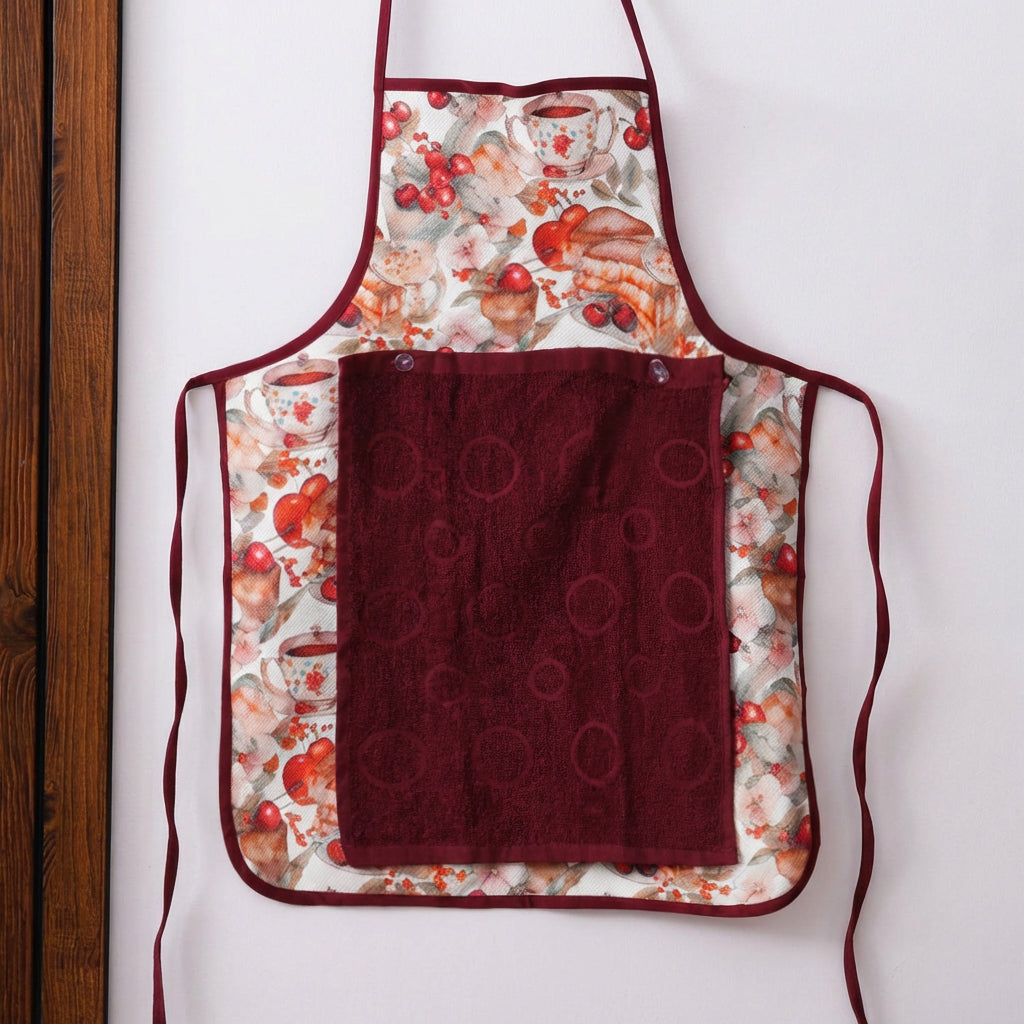 Kitchen Waterproof Apron With Snap-on Towel