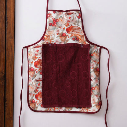 Kitchen Waterproof Apron With Snap-on Towel