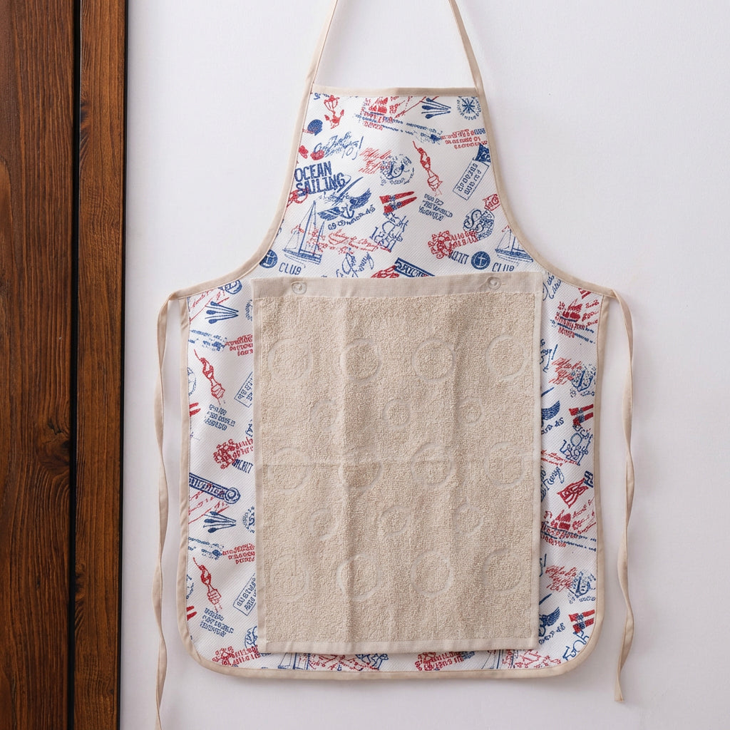Kitchen Waterproof Apron With Snap-on Towel