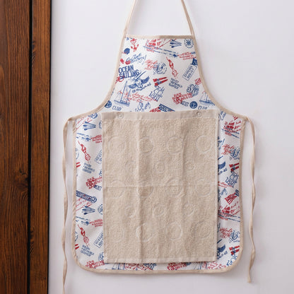 Kitchen Waterproof Apron With Snap-on Towel