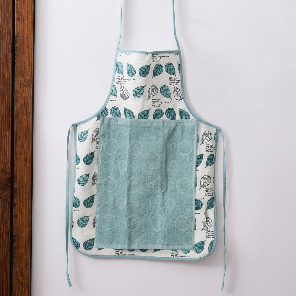 Kitchen Waterproof Apron With Snap-on Towel