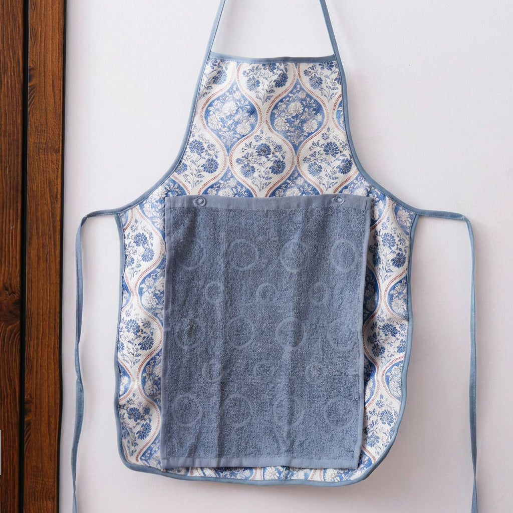 Kitchen Waterproof Apron With Snap-on Towel