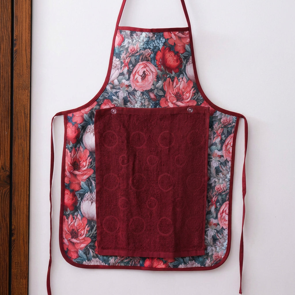 Kitchen Waterproof Apron With Snap-on Towel