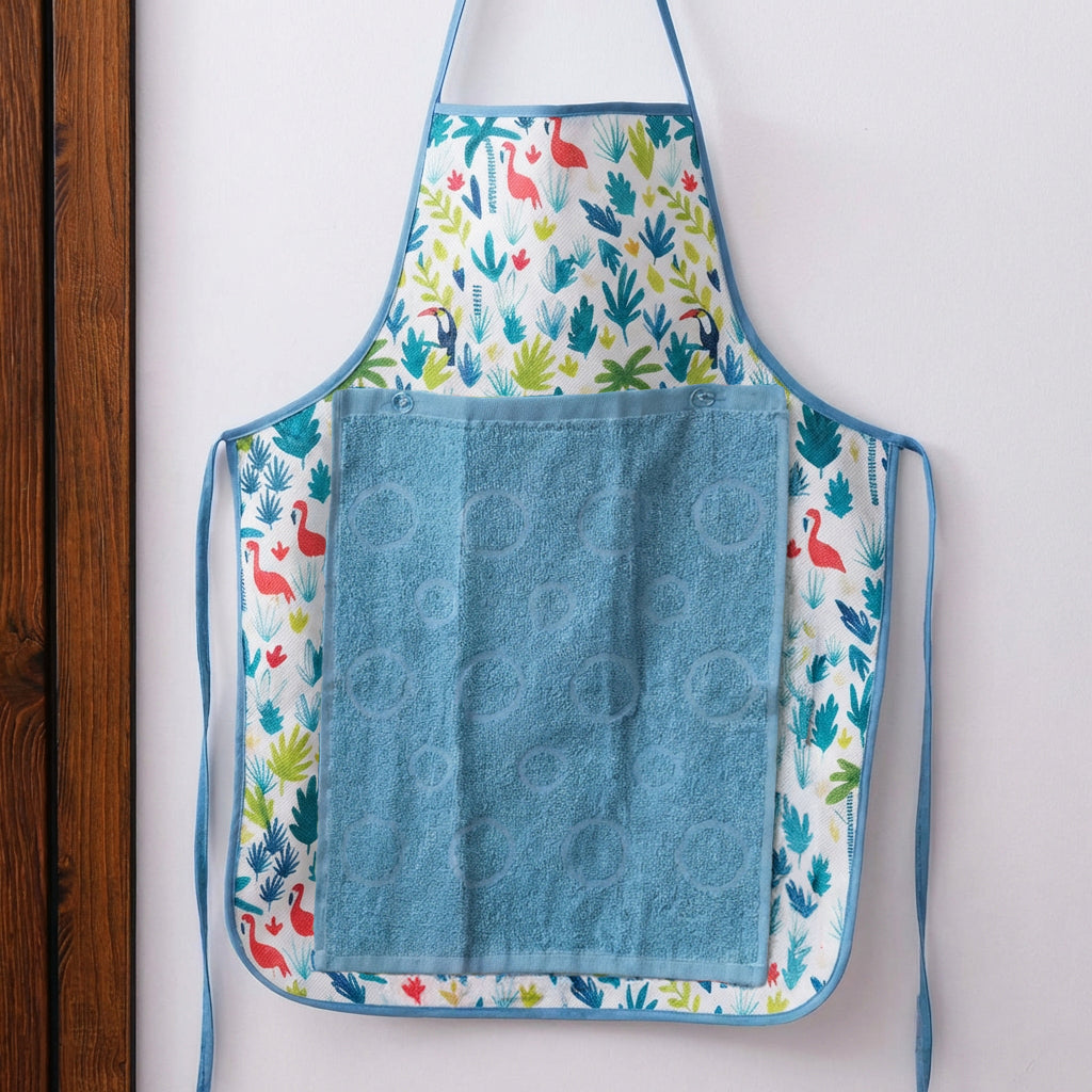 Kitchen Waterproof Apron With Snap-on Towel