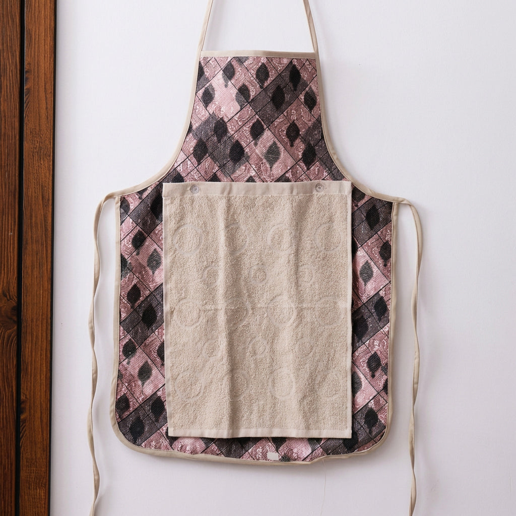 Kitchen Waterproof Apron With Snap-on Towel