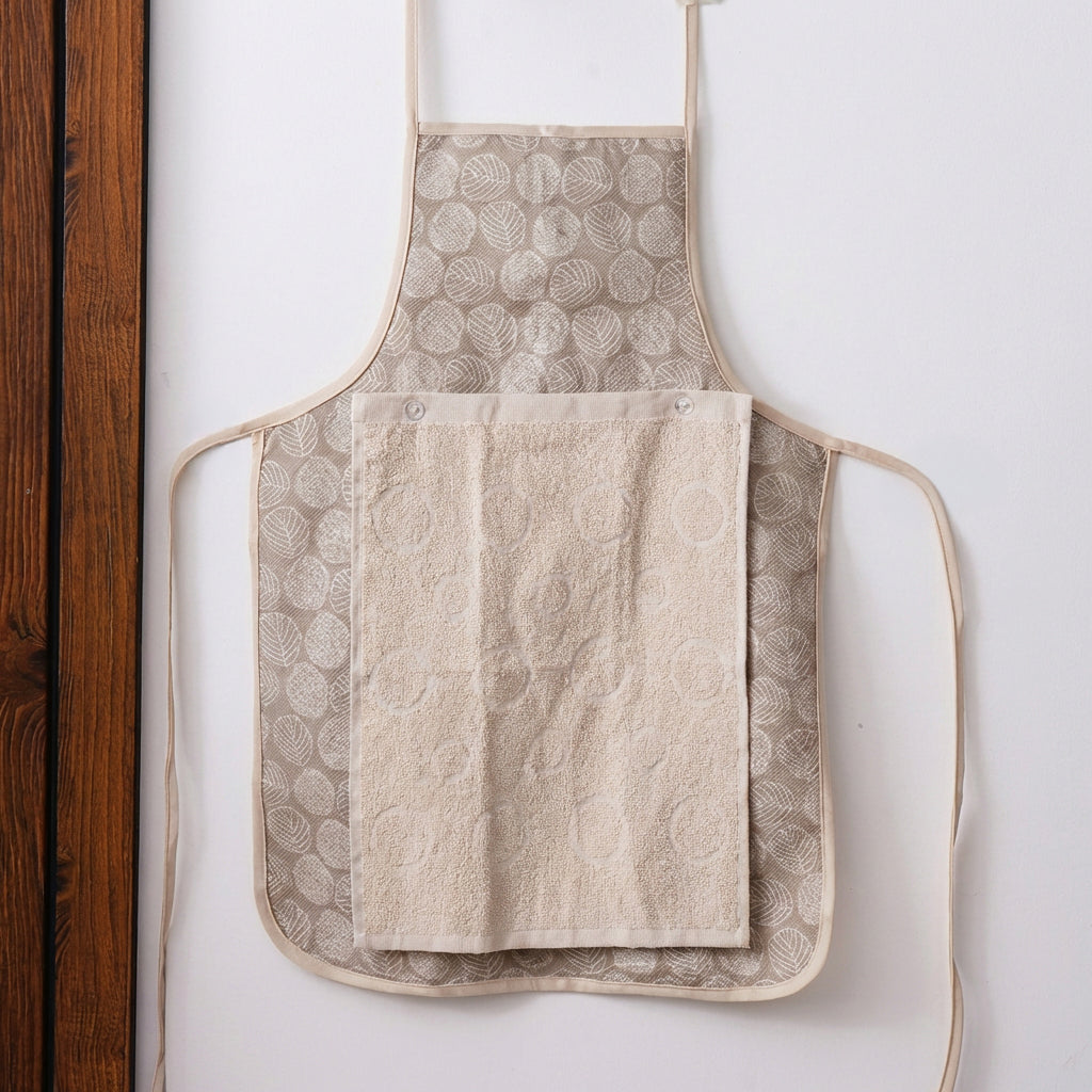 Kitchen Waterproof Apron With Snap-on Towel