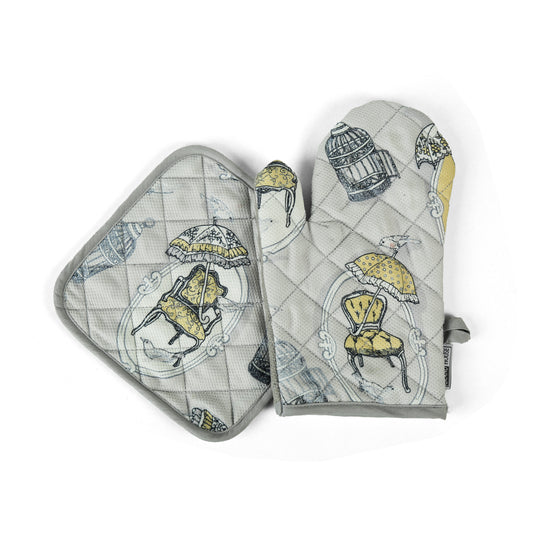 Kitchen Gloves & Pot Holder - Set of 2 Pcs