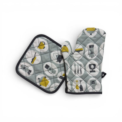 Kitchen Oven Gloves & Pot Holder - Set of 2 Pcs