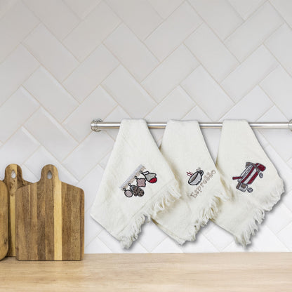 Velvet Touch Kitchen Collection - Luxury Embroidered 3-Piece 30*50 Cm Set
