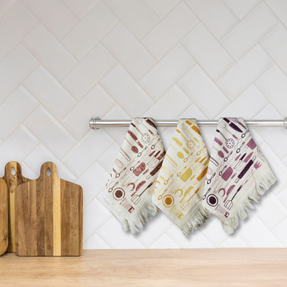 Velvet Touch Kitchen Collection – Luxury Printed 3-Piece 30*50 Cm Set